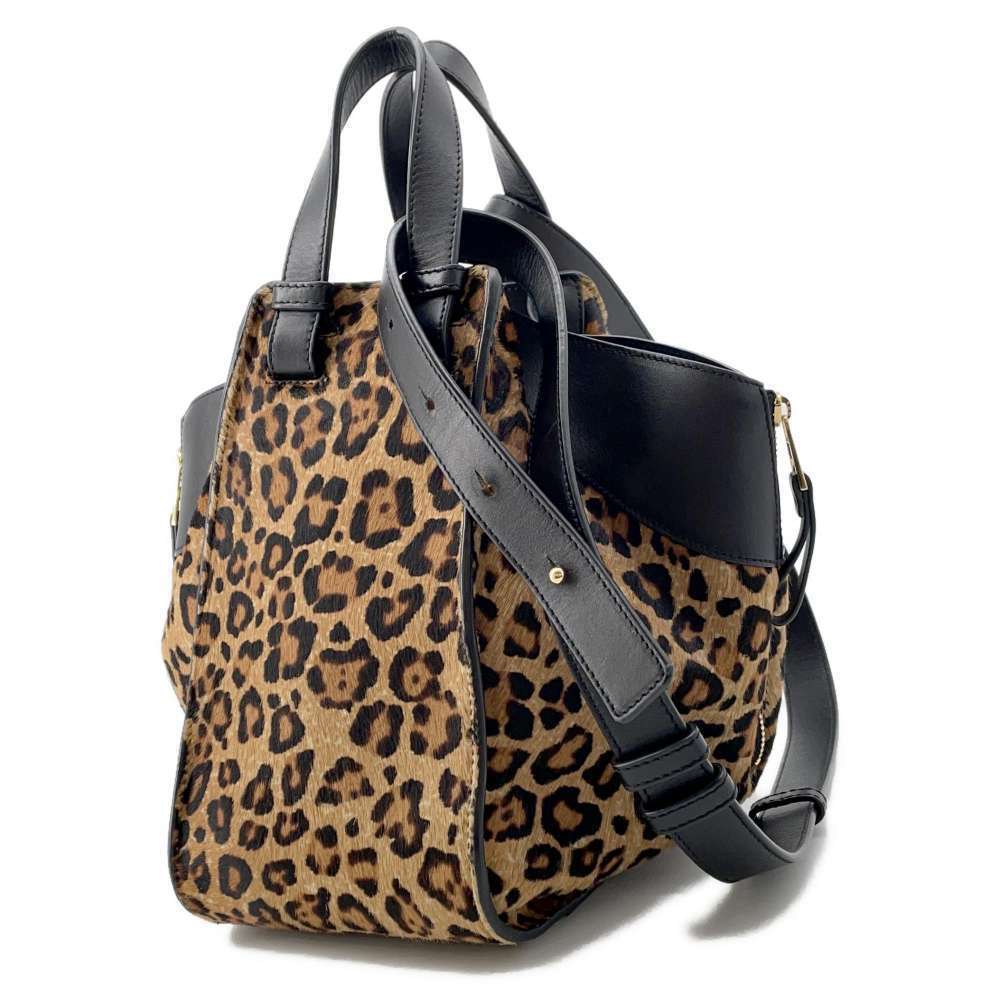Loewe Hammock Leopard Handbag Black Shoulder Bag - Picture 2 of 11